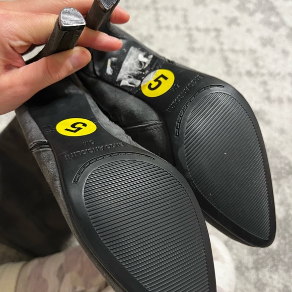 enzo angiolini suede boots 5 tall Leather chic festival y2k streetwear gray grey - Picture 11 of 11